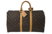 画像をギャラリービューアに読み込む, LOUIS VUITTON ルイヴィトン モノグラム キーポル45 ボストンバッグ M41428 PVCコーティングキャンバス ヌメ革 ブラウン ゴールド金具 美品 中古 4c073051