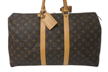 画像をギャラリービューアに読み込む, LOUIS VUITTON ルイヴィトン モノグラム キーポル45 ボストンバッグ M41428 PVCコーティングキャンバス ヌメ革 ブラウン ゴールド金具 美品 中古 4c073051