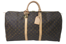 画像をギャラリービューアに読み込む, LOUIS VUITTON ルイヴィトン キーポル60 ボストンバッグ M41422 モノグラム ブラウン PVCコーティングキャンバス ヌメ革 美品 中古 4c073055