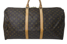 画像をギャラリービューアに読み込む, LOUIS VUITTON ルイヴィトン キーポル55 ボストンバッグ M41424 モノグラム PVCコーティングキャンバス ヌメ革 ブラウン 美品 中古 4c073057