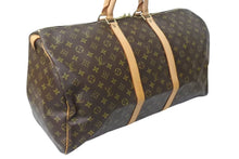 画像をギャラリービューアに読み込む, LOUIS VUITTON ルイヴィトン キーポル55 ボストンバッグ M41424 モノグラム PVCコーティングキャンバス ヌメ革 ブラウン 美品 中古 4c073057