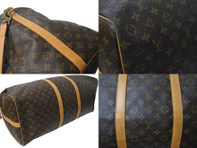 画像をギャラリービューアに読み込む, LOUIS VUITTON ルイヴィトン キーポルバンドリエール60 ボストンバッグ M41412 モノグラム PVC ヌメ革 ブラウン 美品 中古 4c073058
