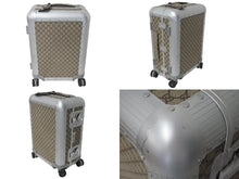 画像をギャラリービューアに読み込む, GUCCI グッチ キャビントロリー スーツケース キャリー GGスプリーム キャンバス アルミニウム ベージュ 美品 中古 4c073063