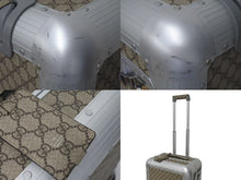 画像をギャラリービューアに読み込む, GUCCI グッチ キャビントロリー スーツケース キャリー GGスプリーム キャンバス アルミニウム ベージュ 美品 中古 4c073063