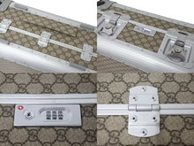 画像をギャラリービューアに読み込む, GUCCI グッチ キャビントロリー スーツケース キャリー GGスプリーム キャンバス アルミニウム ベージュ 美品 中古 4c073063