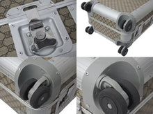 画像をギャラリービューアに読み込む, GUCCI グッチ キャビントロリー スーツケース キャリー GGスプリーム キャンバス アルミニウム ベージュ 美品 中古 4c073063