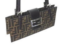 Load image into Gallery viewer, FENDI フェンディ ズッカ ハンドバッグ ショルダーバッグ イタリア製 キャンバス レザー ブラウン 美品 中古 4c073068