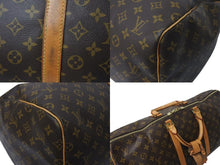 画像をギャラリービューアに読み込む, LOUIS VUITTON ルイヴィトン キーポル55 ボストンバッグ M41424 モノグラム PVCコーティングキャンバス ヌメ革 ブラウン 美品 中古 4c073071