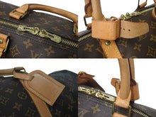 画像をギャラリービューアに読み込む, LOUIS VUITTON ルイヴィトン キーポル55 ボストンバッグ M41424 モノグラム PVCコーティングキャンバス ヌメ革 ブラウン 美品 中古 4c073071