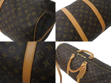 画像をギャラリービューアに読み込む, LOUIS VUITTON ルイヴィトン モノグラム キーポルバンドリエール55 M41414 ボストンバック ブラウン 美品 中古 4c073072