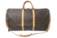 画像をギャラリービューアに読み込む, LOUIS VUITTON ルイヴィトン キーポル60 ボストンバッグ M41422 モノグラム ブラウン PVC ヌメ革 レザー 美品 中古 4c073073