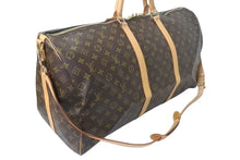 画像をギャラリービューアに読み込む, LOUIS VUITTON ルイヴィトン キーポル60 ボストンバッグ M41422 モノグラム ブラウン PVC ヌメ革 レザー 美品 中古 4c073073