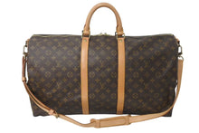 画像をギャラリービューアに読み込む, LOUIS VUITTON ルイヴィトン キーポル55 ボストンバッグ M41414 モノグラム PVCコーティングキャンバス ヌメ革 ブラウン 美品 中古 4c073075