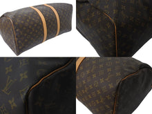 画像をギャラリービューアに読み込む, LOUIS VUITTON ルイヴィトン キーポル55 ボストンバッグ M41424 モノグラム PVCコーティングキャンバス ヌメ革 ブラウン 美品 中古 4c073076
