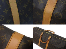 画像をギャラリービューアに読み込む, LOUIS VUITTON ルイヴィトン キーポル55 ボストンバッグ M41424 モノグラム PVCコーティングキャンバス ヌメ革 ブラウン 美品 中古 4c073076