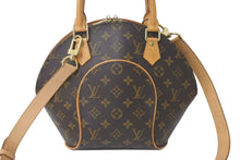 画像をギャラリービューアに読み込む, LOUIS VUITTON ルイヴィトン エリプスPM ハンドバッグ モノグラム M51127 PVC ヌメ革 ブラウン ゴールド金具 美品 中古 4c073077