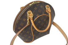 画像をギャラリービューアに読み込む, LOUIS VUITTON ルイヴィトン エリプスPM ハンドバッグ モノグラム M51127 PVC ヌメ革 ブラウン ゴールド金具 美品 中古 4c073077