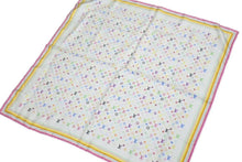 Load image into Gallery viewer, 極美品 LOUIS VUITTON ルイヴィトン × 村上隆 カレ マルチカラー スカーフ モノグラム ロゴ M71913 中古 4c073079