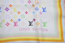 Load image into Gallery viewer, 極美品 LOUIS VUITTON ルイヴィトン × 村上隆 カレ マルチカラー スカーフ モノグラム ロゴ M71913 中古 4c073079