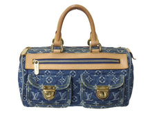Load image into Gallery viewer, LOUIS VUITTON ルイヴィトン ネオスピーディ ハンドバッグ M95019 モノグラムデニム ゴールド金具 美品 中古 4c073087