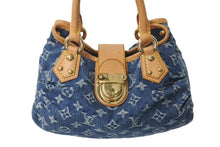 画像をギャラリービューアに読み込む, LOUIS VUITTON ルイヴィトン モノグラムデニム ミニプリーティ PM ハンドバッグ M95020 レザー ブルー 良品 中古 4c073088