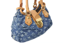 画像をギャラリービューアに読み込む, LOUIS VUITTON ルイヴィトン モノグラムデニム ミニプリーティ PM ハンドバッグ M95020 レザー ブルー 良品 中古 4c073088