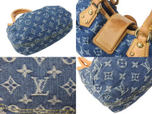 画像をギャラリービューアに読み込む, LOUIS VUITTON ルイヴィトン モノグラムデニム ミニプリーティ PM ハンドバッグ M95020 レザー ブルー 良品 中古 4c073088