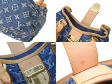 画像をギャラリービューアに読み込む, LOUIS VUITTON ルイヴィトン モノグラムデニム ミニプリーティ PM ハンドバッグ M95020 レザー ブルー 良品 中古 4c073088