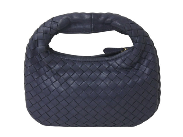 BOTTEGAVENETA Bottega Veneta Intrecciato Hobo Mini Handbag 189227 Leather Gold Hardware Navy Good Condition Used 4c073093
