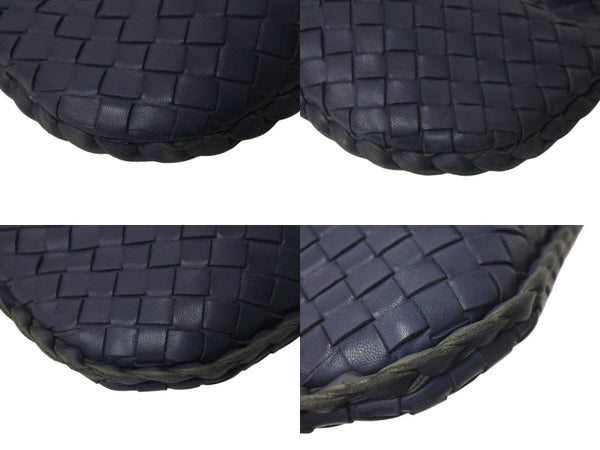 BOTTEGAVENETA Bottega Veneta Intrecciato Hobo Mini Handbag 189227 Leather Gold Hardware Navy Good Condition Used 4c073093