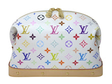 画像をギャラリービューアに読み込む, 新品未使用 LOUIS VUITTON × TM ルイヴィトン ポシェット コスメティック GM クラッチバッグ 村上隆 M13743 新作 現行 ホワイト マルチカラー PVC ヌメ革 ゴールド金具 中古 4c073096