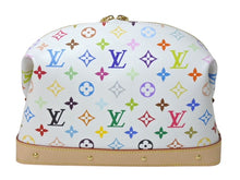 画像をギャラリービューアに読み込む, 新品未使用 LOUIS VUITTON × TM ルイヴィトン ポシェット コスメティック GM クラッチバッグ 村上隆 M13743 新作 現行 ホワイト マルチカラー PVC ヌメ革 ゴールド金具 中古 4c073096