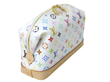 画像をギャラリービューアに読み込む, 新品未使用 LOUIS VUITTON × TM ルイヴィトン ポシェット コスメティック GM クラッチバッグ 村上隆 M13743 新作 現行 ホワイト マルチカラー PVC ヌメ革 ゴールド金具 中古 4c073096