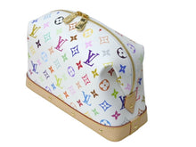 画像をギャラリービューアに読み込む, 新品未使用 LOUIS VUITTON × TM ルイヴィトン ポシェット コスメティック GM クラッチバッグ 村上隆 M13743 新作 現行 ホワイト マルチカラー PVC ヌメ革 ゴールド金具 中古 4c073096