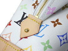 画像をギャラリービューアに読み込む, 新品未使用 LOUIS VUITTON × TM ルイヴィトン ポシェット コスメティック GM クラッチバッグ 村上隆 M13743 新作 現行 ホワイト マルチカラー PVC ヌメ革 ゴールド金具 中古 4c073096