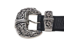 画像をギャラリービューアに読み込む, CHROME HEARTS クロムハーツ ケルティック レザーベルト サイズ36 1994 サイズ36 sterling刻印 レザー 美品 中古 4c073098