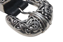 画像をギャラリービューアに読み込む, CHROME HEARTS クロムハーツ ケルティック レザーベルト サイズ36 1994 サイズ36 sterling刻印 レザー 美品 中古 4c073098