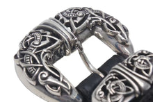 画像をギャラリービューアに読み込む, CHROME HEARTS クロムハーツ ケルティック レザーベルト サイズ36 1994 サイズ36 sterling刻印 レザー 美品 中古 4c073098