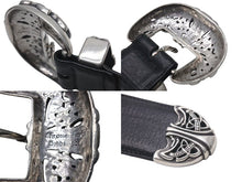 画像をギャラリービューアに読み込む, CHROME HEARTS クロムハーツ ケルティック レザーベルト サイズ36 1994 サイズ36 sterling刻印 レザー 美品 中古 4c073098