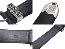 画像をギャラリービューアに読み込む, CHROME HEARTS クロムハーツ ケルティック レザーベルト サイズ36 1994 サイズ36 sterling刻印 レザー 美品 中古 4c073098