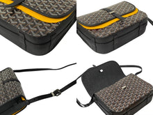 画像をギャラリービューアに読み込む, 新品未使用 GOYARD ゴヤール ベルヴェデーレ MM ショルダーバッグ ブラック BELVE3MMLTY01CG01P PVC レザー ヘリンボーン柄 中古 4c073114