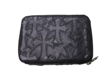 画像をギャラリービューアに読み込む, 極美品 CHROME HEARTS クロムハーツ バンクローバー 二つ折り財布 ダガージップ クロスパッチ ブラック レザー シルバー925 中古 4c073116