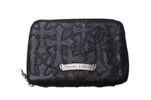 画像をギャラリービューアに読み込む, 極美品 CHROME HEARTS クロムハーツ バンクローバー 二つ折り財布 ダガージップ クロスパッチ ブラック レザー シルバー925 中古 4c073116