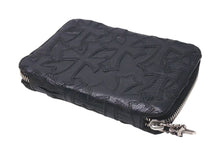 画像をギャラリービューアに読み込む, 極美品 CHROME HEARTS クロムハーツ バンクローバー 二つ折り財布 ダガージップ クロスパッチ ブラック レザー シルバー925 中古 4c073116