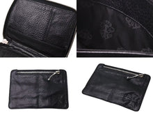 画像をギャラリービューアに読み込む, 極美品 CHROME HEARTS クロムハーツ バンクローバー 二つ折り財布 ダガージップ クロスパッチ ブラック レザー シルバー925 中古 4c073116
