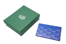 画像をギャラリービューアに読み込む, 新品未使用品 GOYARD ゴヤール サンシュルピス カードケース キャンバス レザー ブルー 中古 4c073117