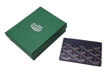 画像をギャラリービューアに読み込む, 新品未使用品 GOYARD ゴヤール サンシュルピス カードケース キャンバス レザー ネイビー 中古 4c073119