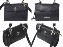 画像をギャラリービューアに読み込む, 極美品 CHROME HEARTS クロムハーツ DOC ADAMS ドッグアダムス ハンドバッグ 2WAY BSフレア ブラック レザー シルバー925 中古 4c073123
