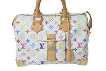 画像をギャラリービューアに読み込む, LOUIS VUITTON ルイヴィトン スピーディ30 ハンドバッグ M92643 モノグラム マルチカラー 村上隆 ホワイト 美品 中古 4c073124