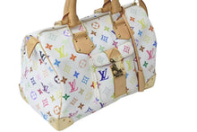 画像をギャラリービューアに読み込む, LOUIS VUITTON ルイヴィトン スピーディ30 ハンドバッグ M92643 モノグラム マルチカラー 村上隆 ホワイト 美品 中古 4c073124